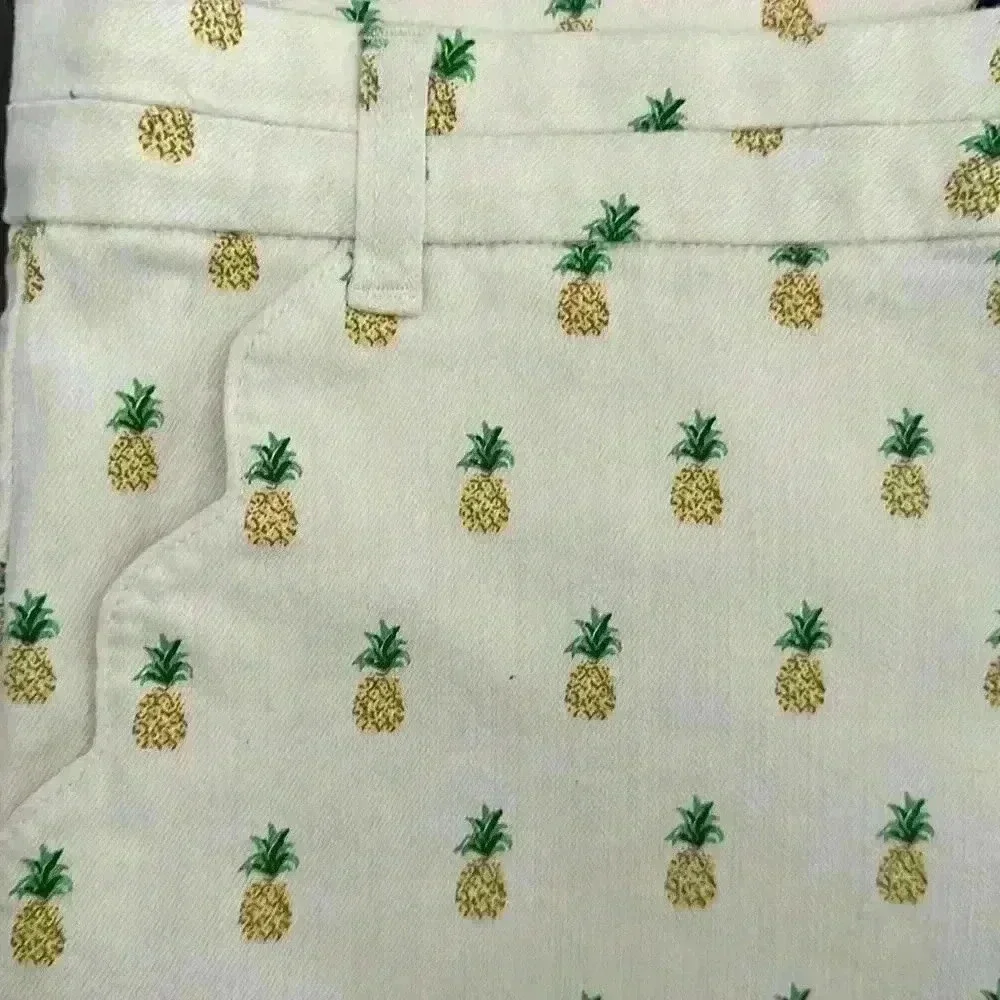 Blue Rain Pineapple Print Summer Sprint Shorts (11) - Picture 5 of 11
